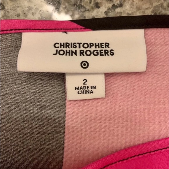 Christopher John Rodgers Pink & Black Dress Size 2 - Picture 3 of 5
